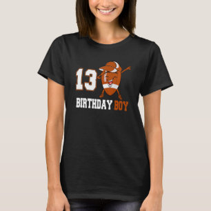 13 Year Old  Dabbing Football 13th Birthday Boy Te T-Shirt