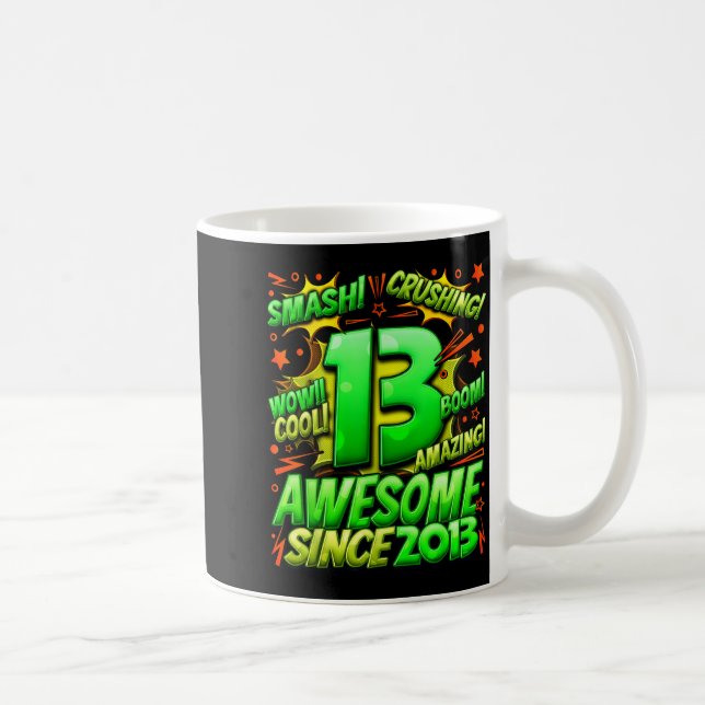 13 Year Old For Boys 13th Birthday Boy 13 Year Old Coffee Mug (Right)
