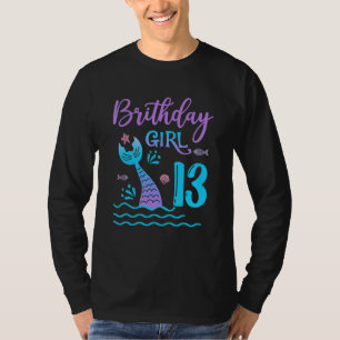 13 Year Old Gift Mermaid tail 13th Birthday Girl D T-Shirt
