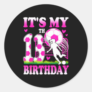 13 Year Old Girl Birthday Soccer Themed Party 13th Classic Round Sticker