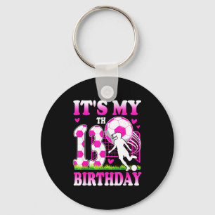 13 Year Old Girl Birthday Soccer Themed Party 13th Key Ring