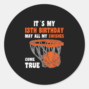 13 Year Old Happy 13th Birthday Sketll 13th Birthd Classic Round Sticker