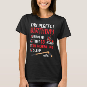 13 Year Old Ice Hockey Birthday Party 13th Boy Bda T-Shirt