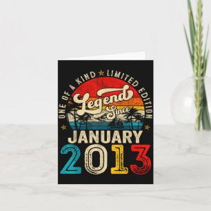 13 Year Old Legend Since January 2013 13th Birthda Card