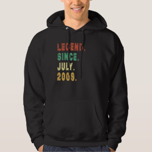 13 Year Old Legend Since July 2009 13th Birthday Hoodie