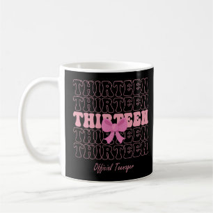 13 Year Old Pink Coquette Bow Official Teenager 13 Coffee Mug