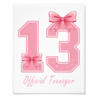 13 Year Old Pink Coquette Bow Official Teenager 13