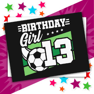 13 Year Old Soccer Football 13th Birthday Girl Postcard