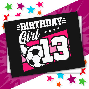 13 Year Old Soccer Football 13th Birthday Girl Postcard