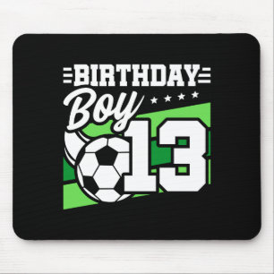 13 Year Old Soccer Football Kids 13th Birthday Boy Mouse Pad