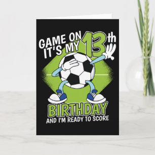 13 Year Old Soccer Player Boy 13th Birthday Soccer Card