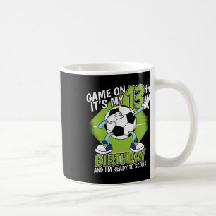 13 Year Old Soccer Player Boy 13th Birthday Soccer Coffee Mug
