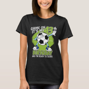 13 Year Old Soccer Player Boy 13th Birthday Soccer T-Shirt