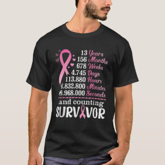 13 Years 156 Months Fighting Breast Cancer Countin T-Shirt