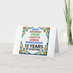 13 Years in Scouting Congratualtions Card