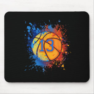 13 Years Old 13th Birthday Basketball Gift For Boy Mouse Pad