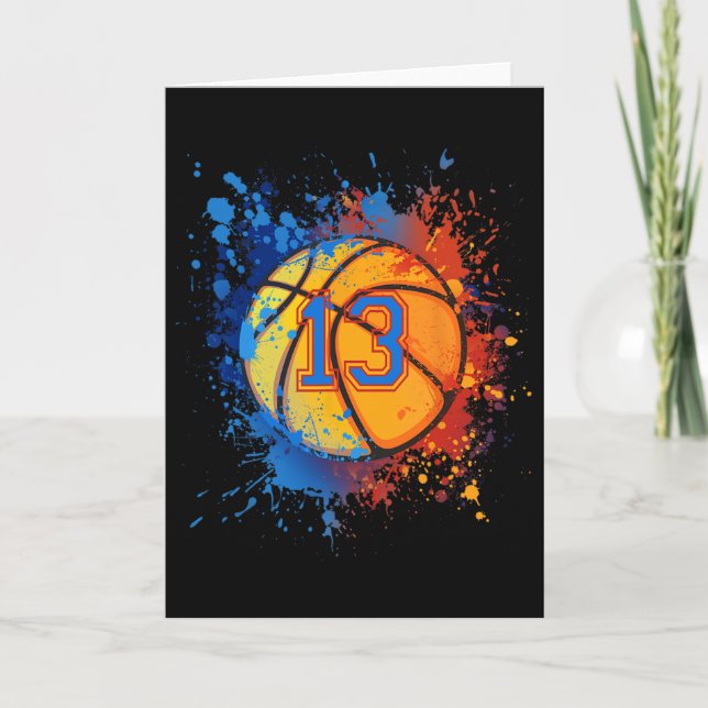 13 Years Old 13th Birthday Sketll Gift For Boys Pa Card (Front)