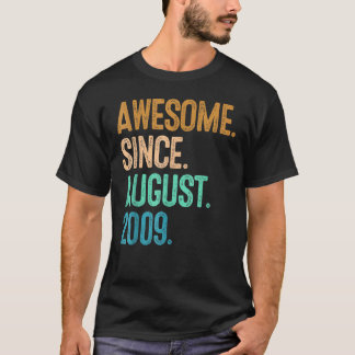 13 Years Old  Awesome Since August 2009 13th Birth T-Shirt
