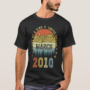 13 Years Old Awesome Since March 2010 13th Birthd T-Shirt