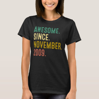 13 Years Old   Awesome Since November 2009 13th Bi T-Shirt