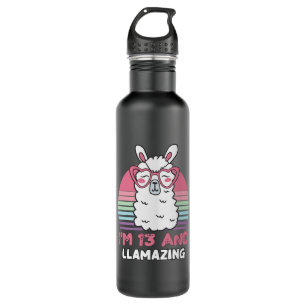 13 Years Old Bday Llamazing 13th Birthday Llama 710 Ml Water Bottle