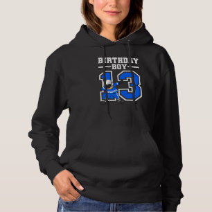 13 Years Old Boy Ice Hockey Player Kids 13th Birth Hoodie