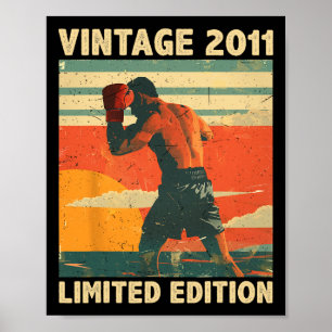 13 Years Old Gift Vintage 2012 Boxing Lover 13th B Poster