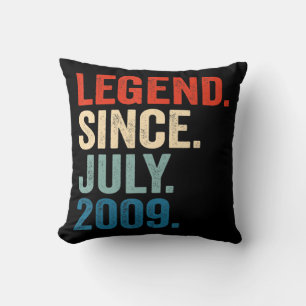 13 Years Old Gifts Legend Since July 2009 13th Bir Cushion