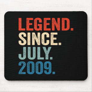 13 Years Old Gifts Legend Since July 2009 13th Bir Mouse Pad