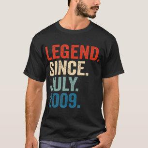 13 Years Old Gifts Legend Since July 2009 13th Bir T-Shirt