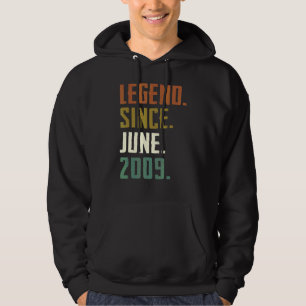 13 Years Old Legend Since June 2009 13th Birthday Hoodie