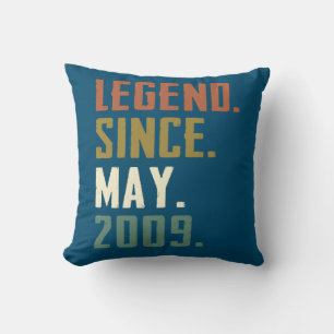 13 Years Old Legend Since May 2009 13th birthday Cushion