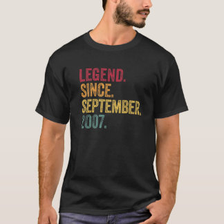13 Years Old Legend Since September 2007 13Th Birt T-Shirt