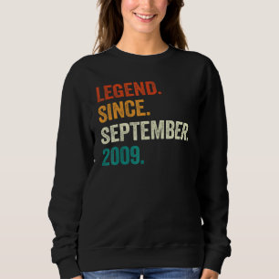 13 Years Old  Legend Since September 2009 13th Bir Sweatshirt
