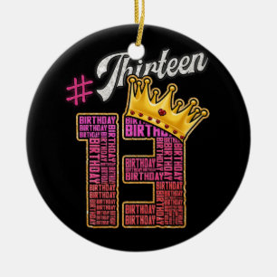 13 Years Old Official Teenager 13th Birthday Ceramic Ornament