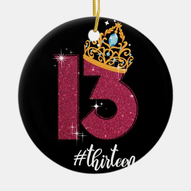 13 Years Old Official Teenager 13th Birthday Gift Ceramic Ornament (Front)