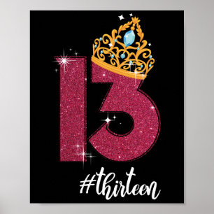 13 Years Old Official Teenager 13th Birthday Gift Poster