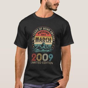 13rd Birthday 13 Years Old Awesome Since March 200 T-Shirt