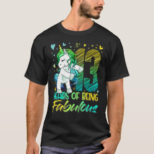 13th Birthday 13 Year Old Girl Flossing Unicorn P T-Shirt