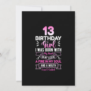 13th Birthday 13 Years Girls Funny Teenager Birthd Invitation
