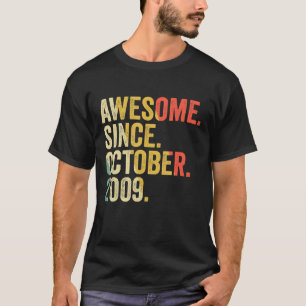 13th Birthday  13 Years Old Awesome Since October  T-Shirt