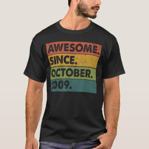 13th Birthday  13 Years Old Awesome Since October  T-Shirt