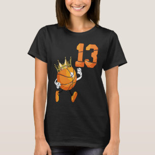 13th Birthday 13 Years Old basketball Theme Party T-Shirt