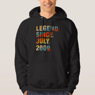 13th Birthday  13 Years Old Legend Since July 2009 Hoodie