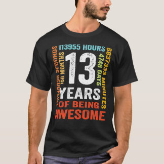 13th Birthday 13 Years Old Vintage 156 Months Boy  T-Shirt