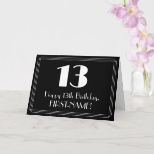 13th Birthday ~ Art Deco Inspired Look "13", Name Card
