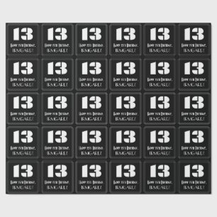 13th Birthday: Art Deco Inspired Look "13" & Name Wrapping Paper