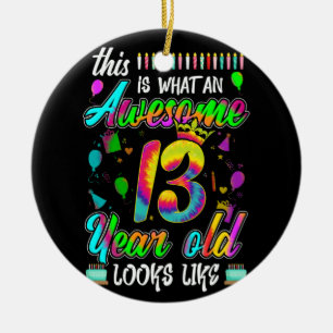 13th Birthday Awesome 13 Year Old Looks Like Ceramic Ornament