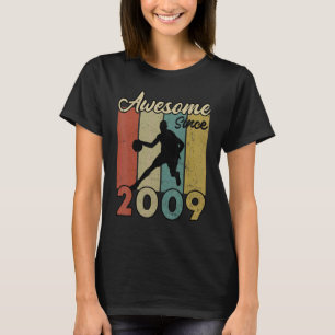 13th Birthday Awesome Since 2009 Basketball 13 Yea T-Shirt