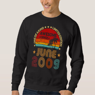 13th Birthday Awesome Since June 2009 Vintage Sweatshirt